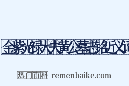 金紫光禄大夫黄公墓志铭近义词是什么意思的图片
